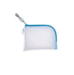 HERMA 20025 Custodia da viaggio con cerniera A6 blu trasparente, piccola tasca con chiusura lampo, beauty case per cellulare, cavo di ricarica, cosmetici, penne, chiavi