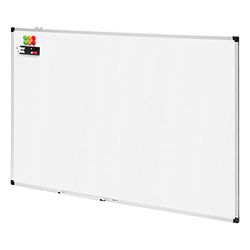 Amazon Basics Lavagna bianco, cancellabile a secco, con supporto porta-pennarelli e bordi in alluminio, 150 cm x 100 cm