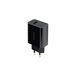 Cargador USB Color Negro, con Salida de 5V y 2.1A, Ideal para Cargar Dispositivos electrónicos de Manera rápida y Segura. Compacto y fácil de Usar.