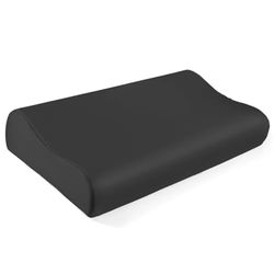 THXSILK 100% mullbärssilke örngott för konturerad minnesskum, nackörngott, 19 mamma (82,5 g/m²), 1-pack (svart, 50,8 x 30,5 x 9,9 cm/6,9 cm)