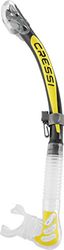 Cressi ALPHA Ultra Dry, dukor och snorkling silikon Dry Snorchel – 100% Made in Italy, unisex, genomskinlig/gul