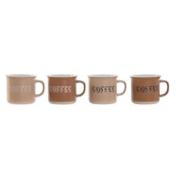 MUG SET 4 GRES 9X7X8 285ML MARRON