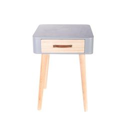 THE HOME DECO FACTORY HD3740 mesa de cabeceira cinzento HD3740-LGSP, madeira, 35x35x48 cm