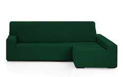 Martina Home Funda Chaise Longue Elástica EMILIA Brazo Derecho Largo (visto de frente), Verde Botella
