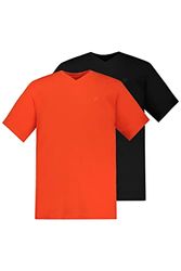 JP 1880 Camiseta 1/2, Cuello en V, DP, Naranja Rojizo, XXL (Pack de 2) para Hombre