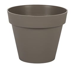 EDA - Bloempot Toscane, rond, Ø 20 cm – volume 3 l – Ø 20 x H 17 cm – taupe