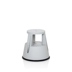 hjh OFFICE 830002 Taburete con Ruedas TIO-M I Gris Claro, Altura 43 cm, soporta hasta 150 kg, Taburete rodante con 2 peldaños, Plástico