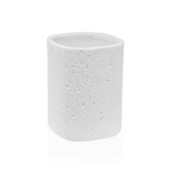 Versa Portacepillos de Dientes Blanco Resina 8 x 10,5 x 8 cm