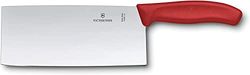 Victorinox Swiss Classic, Faca de cozinheiro profissional, lâmina extra afiada, afiada reta, 18 cm, cabo de plástico resistente, aço inoxidável, vermelho