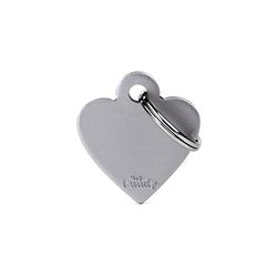 MyFamily Mèdaille pour chien Made in Italy, Petit Coeur, Collection Basic, 25x28 mm
