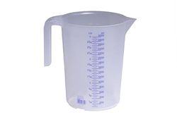 Hünersdorff Jarro graduado 3.000 ml, PP, 2 escalas pega aberta, transparente e empilhável