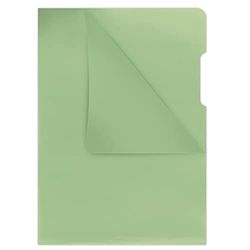 DONAU 1784095PL-06 aktetassen van het type L DIN A4 / 100 stuks/kleur: groen/PP hardfolie 180 μm/zijdelings open transparant glashelder kristallijn stabiele zichthoezen transparante hoezen