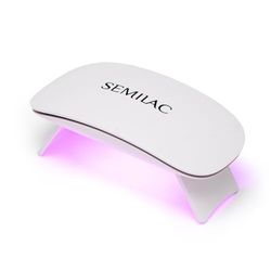 Semilac Travel UV LED Lamp 6W - Foldable Mini Nail Lamp with 60/90 Second Timer - Compact & Portable - USB-C Connection