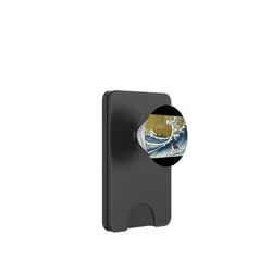 Funny Surfing A Great Wave Tricolor Cavalier Dog Lover PopSockets PopWallet pour MagSafe