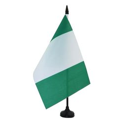 BANDERA de MESA de NIGERIA 21x14cm - BANDERINA de DESPACHO NIGERIANA 14 x 21 cm - AZ FLAG