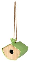 moses. Casa para pájaros de Hojas y Flores, pequeña casa para Colgar en el balcón, terraza o jardín, casa para pájaros Colgante de Madera y bambú, Madera y Verde