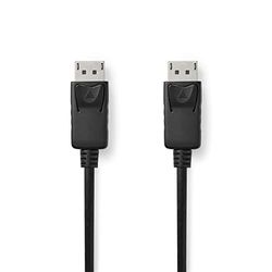 Nedis DisplayPort-Kabel | DisplayPort Male | DisplayPort Male | 8K@60Hz | Vernikkeld | Rond | PVC | Zwart | Doos 3.00 m 3.00 m