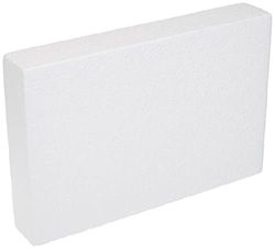 DECORA POLYSTYRENE Rectangle 20 x 30 x 5H cm, forma retangular de poliestireno, 20 x 30 x 5 cm, osso