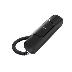 ALCATEL T06 - Téléphone Fixe Filaire - Design Ultra Compact - Fixation Murale - Touche Rappel - Compatible Aides Auditives - Noir