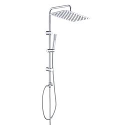 Görbach Colonna Doccia Acciaio Inox Senza Miscelatore Fori Muro Regolabili Colonna Doccia Senza Rubinetto Set Doccia a Pioggia Con Doccetta a Mano in INOX e Soffione Doccia in INOX 35 * 25 cm.