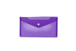 HERMA 20042 - Cartelle portadocumenti, formato DIN lungo (22 x 12 cm, in polipropilene) trasparenti con bottone automatico, per scuola, università, ufficio, buste in polipropilene, colore: viola