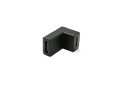 System-S USB 3.1 adapter typ C uttag till hona vinkel kabel i svart