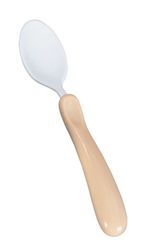 HOMECRAFT Caring Cutlery, Ivory Handle Soft Coated Spoon (Eligible for VAT Relief in the UK) Ergonomic Stainless Steel Eating Utensil, Silverware for Weak Grip, Elderly, Disabled, Handicapped