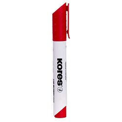 Kores - K-Marker XW1 : Marqueur rouge pour tableau blanc à pointe ronde, effaçable à sec et à encre à faible odeur, fournitures scolaires et de bureau, lot de 12