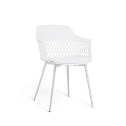 Cribel Fauteuil Bunny, Aluminium Métal Polypropylène, Blanc, 57x77x82