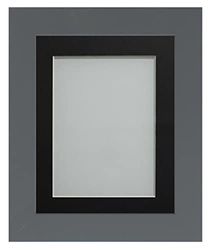 Frame Company Watson Grey Picture Photo Frame fitted with Perspex, 10x8 inch with Black Mount for image size 8x6 inch