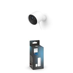 Bundle of Philips Hue Secure Wired Smart 1080p Security Camera White Indoor or Outdoor + Philips Hue Secure contact sensor - white - 1-pack