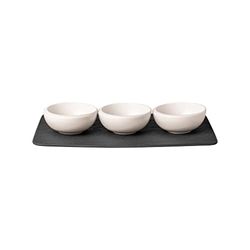 Villeroy & Boch - Set de salseros pequeños NewMoon, Set de pequeños cuencos para salsas y canapés, 4 piezas, porcelana Premium, blanco, apto para lavavajillas (10-4264-9023)