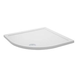 VeeBath Quadrant Shower Tray 1000x1000mm, Stone Resin Tray for Shower Enclosure, Glass Door Bathroom- White