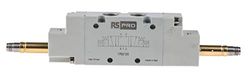 Válvula de control neumática RS PRO, función 5/3 Normally Closed, Solenoide, Montaje en zócalo, G 1/4, 12 V dc, 24 V