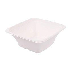 50 st - Fyrkantiga skålar 'Bionic' 950 Ml 18X18X7 Cm Vit Bagasse
