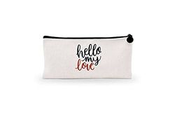 Bonamaison Digitally Printed Canvas Pencil Pouch with Zipper, Zipper Pencil Case for School, Canvas Pen Bag for Kids, Boys, Girls, 100% Cotton, Unisex, 1 Piece, 21x12 cm