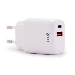 Universal Fast Charger (PD) Dual Typ-C/USB Cool (20W) Red Laddare Vit