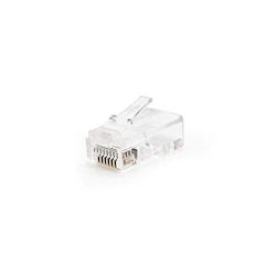 RJ45-stekker Cat.5e, 8 draden (10 stuks/zak) voor ethernet-netwerken, gegevensoverdracht en netwerkverbindingen.
