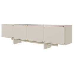 Selsey Wuwu Armoire TV Basse avec 4 Portes et Compartiments Push to Open 200 cm Gris/Beige, Four-Door