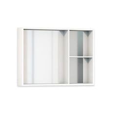 Baikal Mueble Camerino con Espejo, Armario Auxiliar de Baño Multiusos, Opción con o sin Luz LED. Mueble de Pared de fácil colocación. Armario MONTADO. Acabado Blanco. Sin Puerta 80 cm