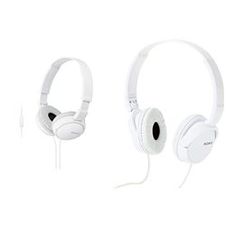 Sony MDR-ZX110AP Cuffie on-ear con microfono, Bianco & MDR-ZX110 Cuffie on-ear, Bianco