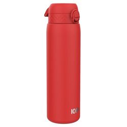 ION8 1 Liter Lätt Stål Vattenflaska, Oisolerad, Läckagesäker, Lätt att Öppna, Säker Låsning, Bärhandtag, Diskmaskinssäker, Hållbar, Repskyddande, 1200 ml (40oz), Röd