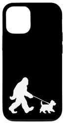 Carcasa para iPhone 13 Bigfoot paseando a un perro, divertido padre de los amantes del Norfolk Terrier
