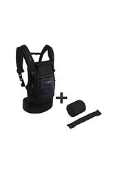 PhysioCarrier 0m+ - Noir Poche Anthracite | Porte bébé Physiologique 3 positions - Naissance jusqu'à 20kg - Poche respirante – Bretelles confort portage longue durée - Miroir d'observation