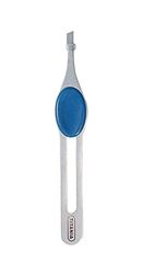 Titania pinzette 9 cm, con manico blu e punta obliqua, Acciaio Inox, antiruggine, in blister, 1er Pack (1 X 18 G)