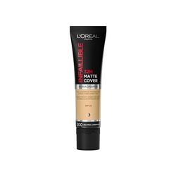 L'Oréal Paris Fond de teint Infaillible Matte Cover 24 heures 200 Sable doré Résistant à la sueur, à la chaleur, au transfert et à l'eau, SPF 18, 30 ml