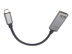 PremiumCord Adaptateur 8K USB-C Vers HDMI M/F, HDMI 2.1, UHD 8K 4320p 60 Hz, 4K 2160p 144 Hz, HDR10+, HDCP 2.3, 48 Gbps, Boîtier en Aluminium, Gris Sidéral, 20 cm