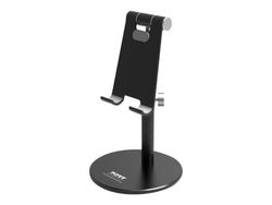 Port Connect - Supporto ergonomico da scrivania per smartphone, in alluminio, resistente, regolabile, colore: Nero