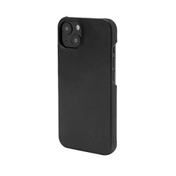 JT Berlin BackCase Kreuzberg - Cover rigida in vera pelle compatibile con Apple iPhone 13 [Clip-On Cover rigida con caricatore wireless (Qi), morbida fodera interna, colore: Nero