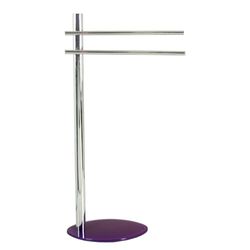 DRW Porte-Serviettes de Salle de Bain en métal et Base en Verre Violet 90 x 50 x 24 cm